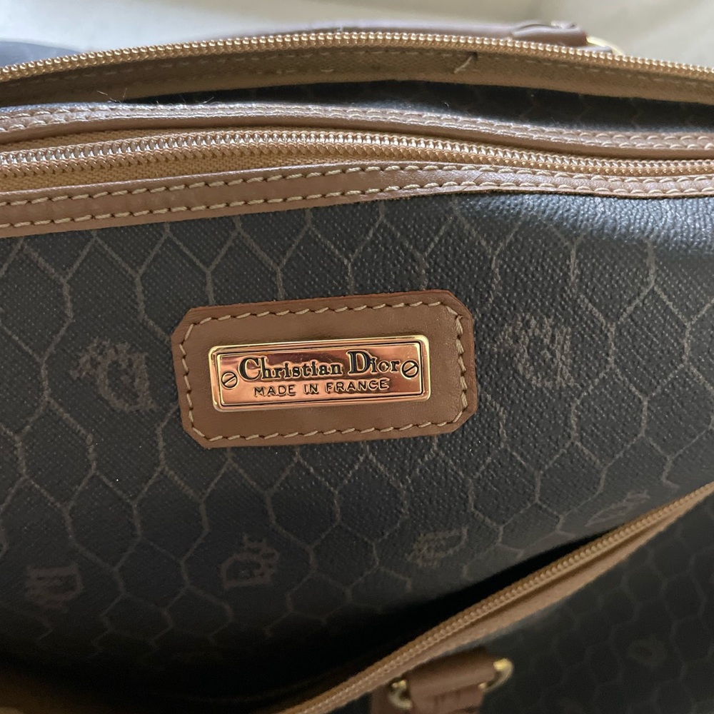 Dior Brown Geometric Pattern Handbag